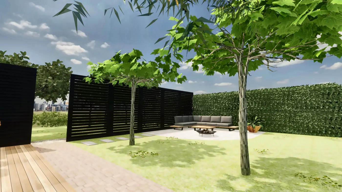 Garden idea · lounge area under the trees