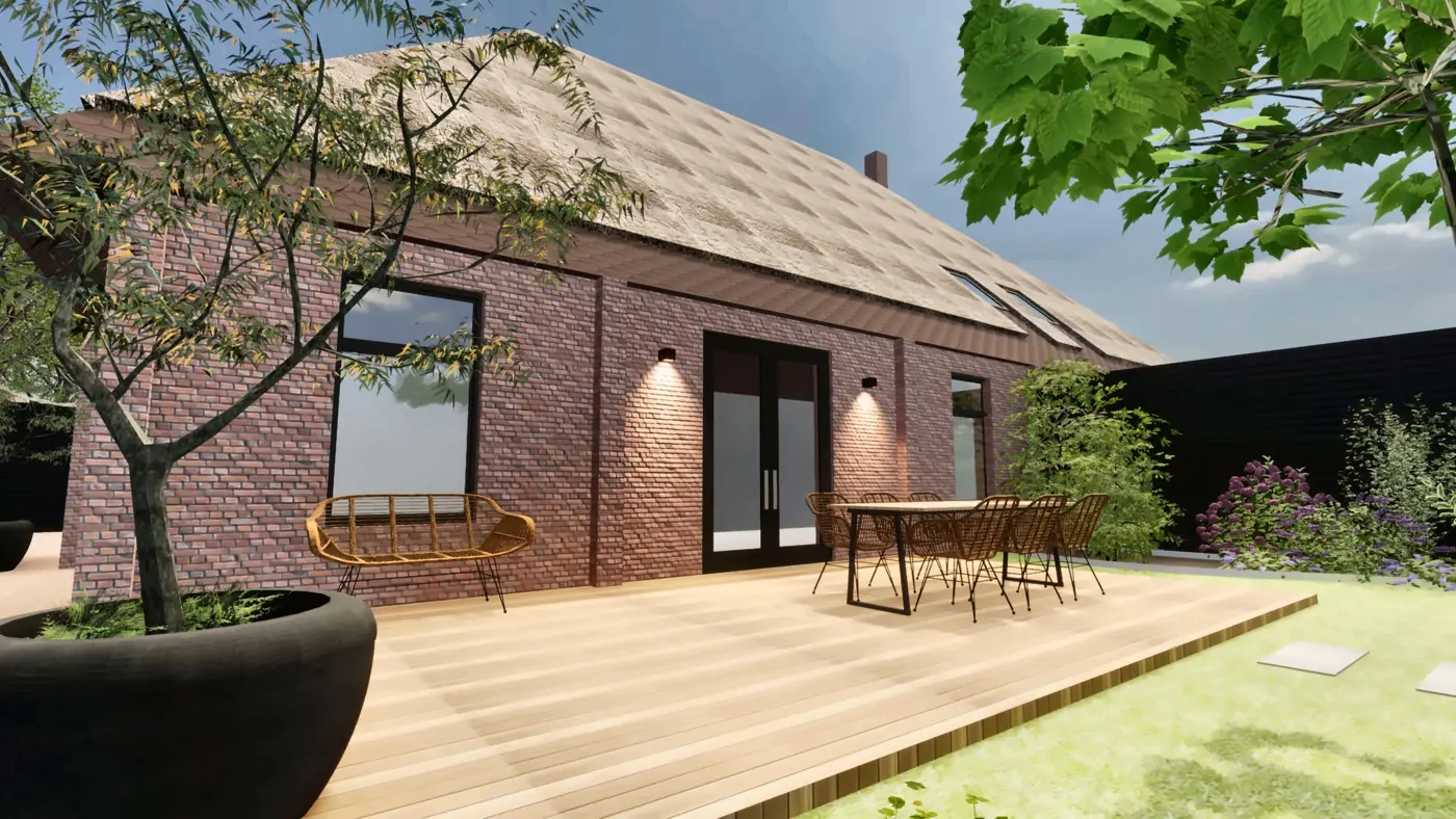 Garden idea · timber deck by the garden doors
