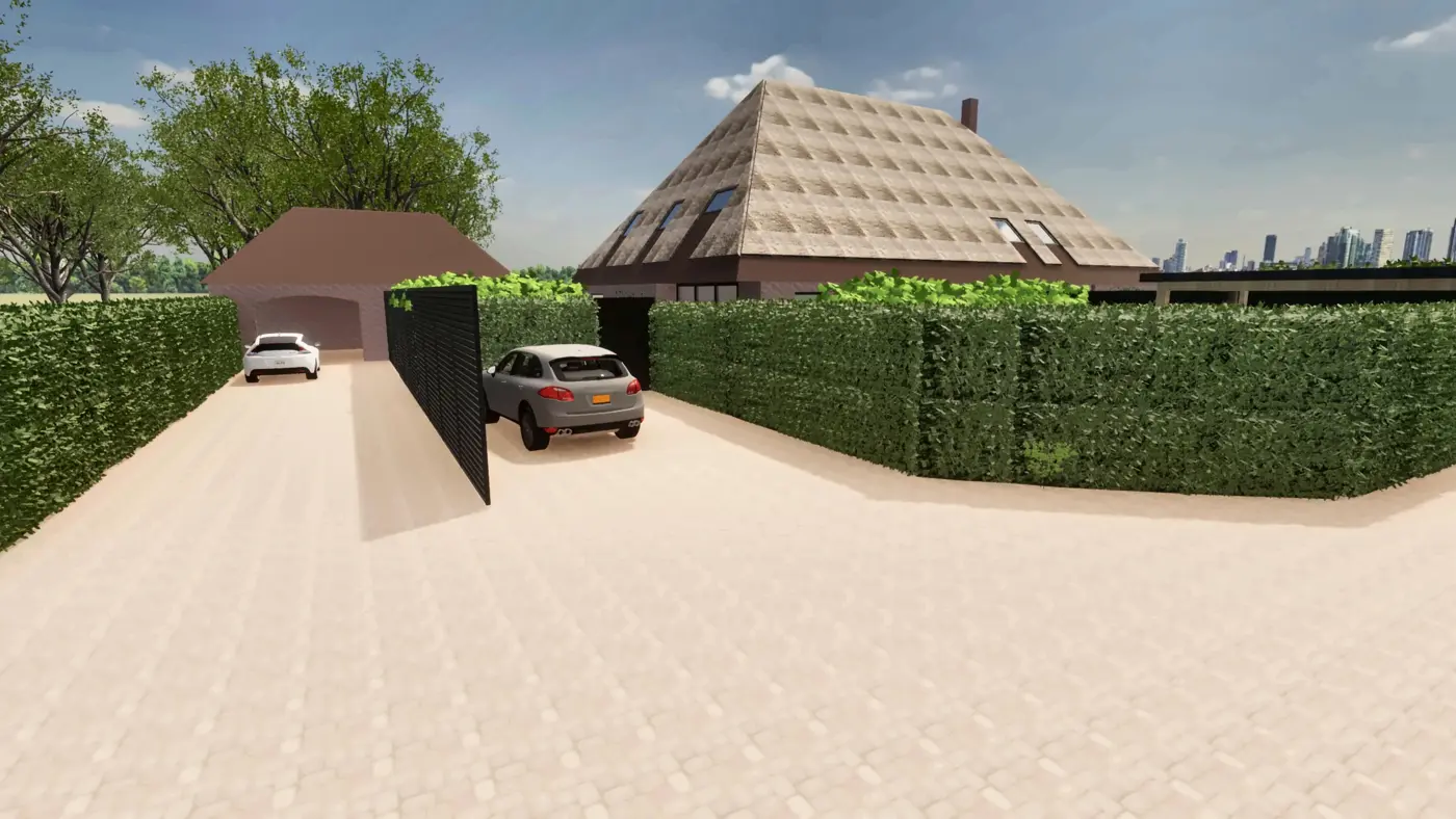 Garden idea · driveway and garage block