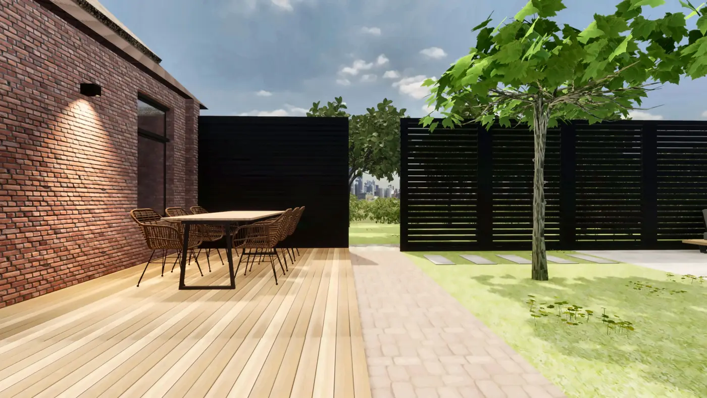 Garden idea · dining outdoors at the long table