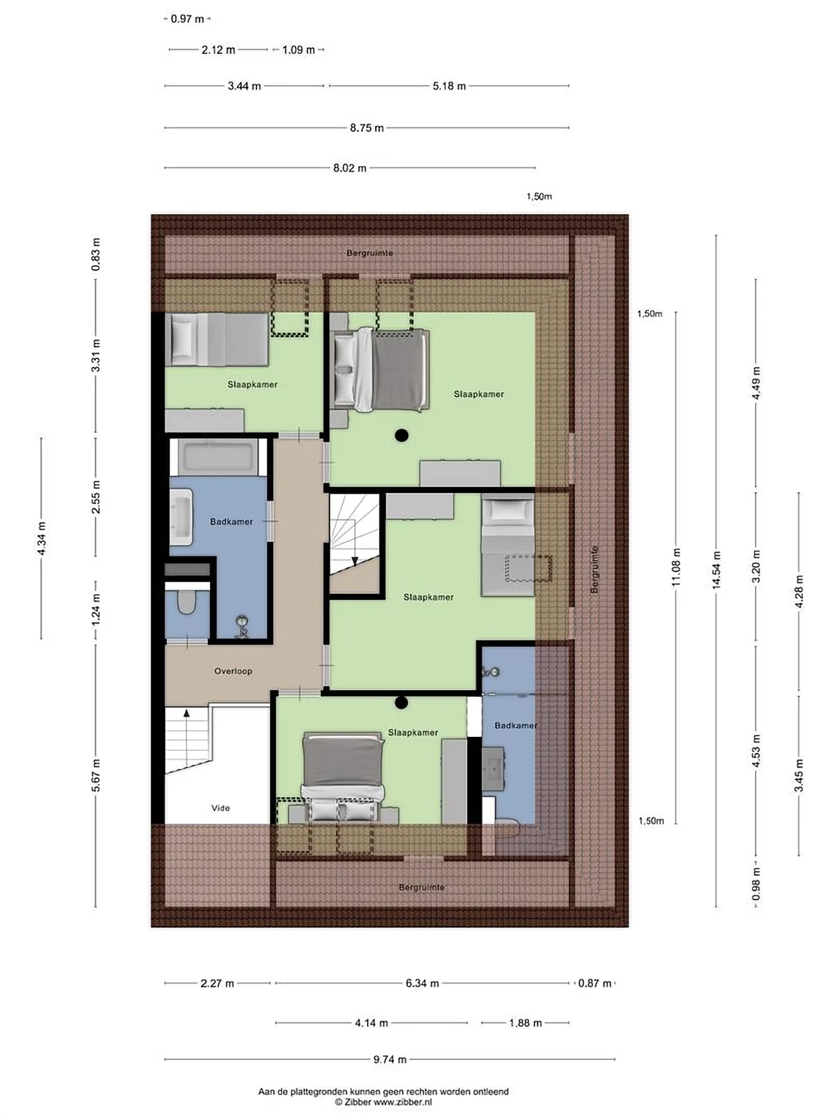 First floor plan with indicative furnishing