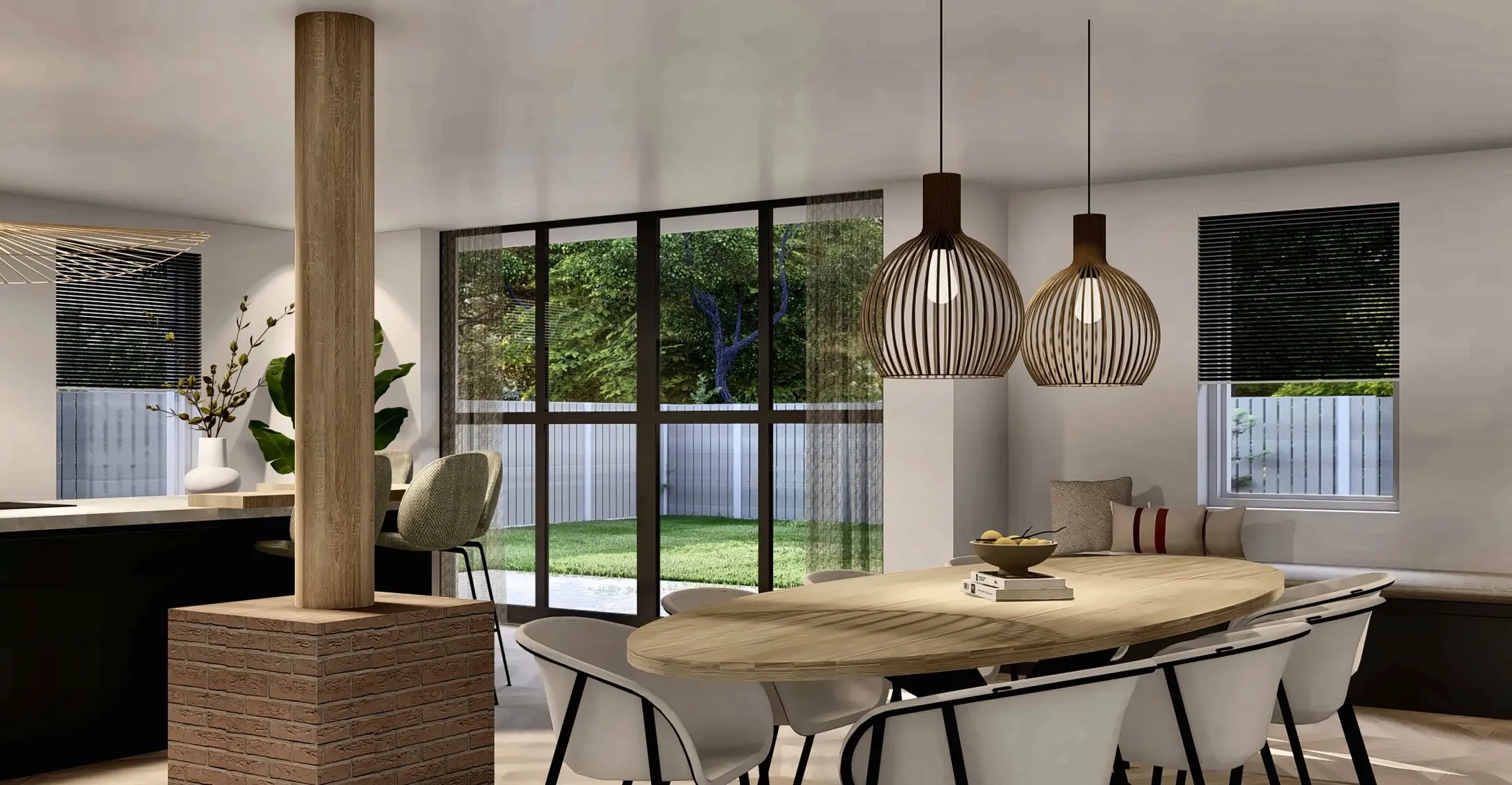 Kitchen-diner with French doors to the west-facing garden