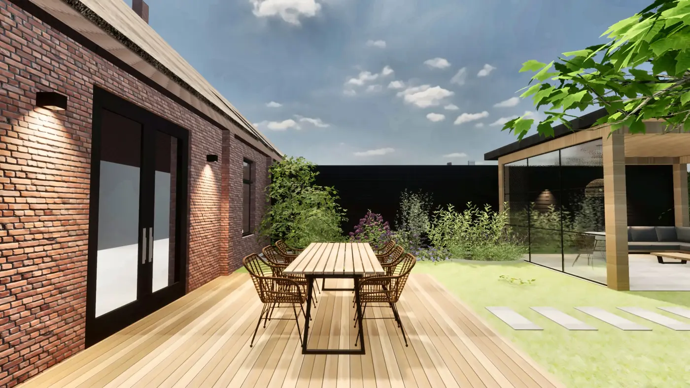 Garden idea · terrace overlooking the garden room